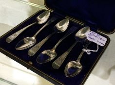EXETER: A good set of six Georgian silver teaspoon