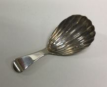 An 18th Century silver caddy spoon with fluted bow