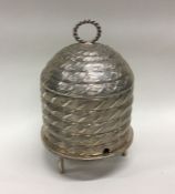 An 18th Century George III silver honeybee jar of