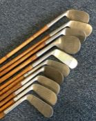 A wooden handled HICKORY golf club entitled, 'Dink