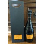 A 1996 boxed bottle of Veuve Clicquot Ponsardin. L