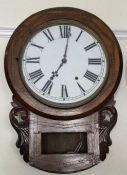 An Edwardian inlaid mantle clock with white dial.