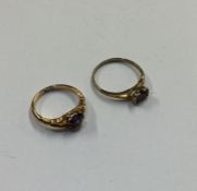 Two 9 carat amethyst mounted single stone rings. A