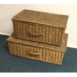 Two cane baskets. Est. £20 - £30.