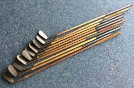 A wooden handled HICKORY golf club by Percy Boomer