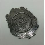 A large Masonic novelty Victorian silver medallion inscrib