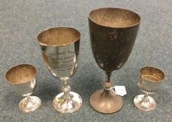 Four good silver plated sporting trophies dated fr