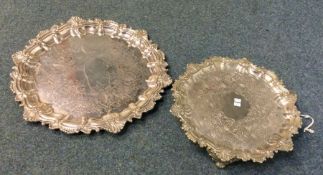 A good cast silver plated salver together with one