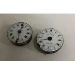 Two Antique Verge watch movements with square pill