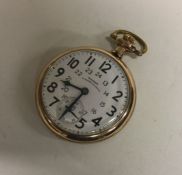 A gent's gold plated Waltham pocket watch with whi