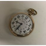 A gent's gold plated Waltham pocket watch with whi