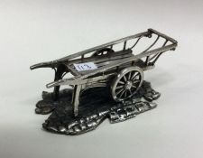 A novelty silver model of a wheelbarrow. London 19