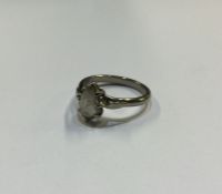 A rose diamond single stone ring in claw mount. Ap