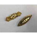 Two Victorian brooches inset with stones. Est. £30