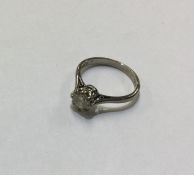 A good diamond single stone ring in 8 claw 18 cara