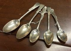 A mixed collection of silver spoons. Various dates