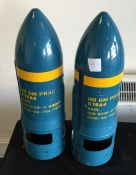 Two blue rocket nose cones. Est. £30 - £40.