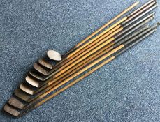A wooden handled HICKORY golf club by A Padsham to