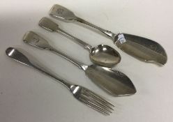 A small selection of Irish silver flatware. Variou