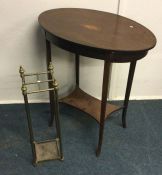 A Victorian occasional table together with a stick