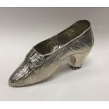 A large Victorian silver model of a shoe. Birmingh