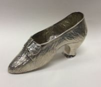 A large Victorian silver model of a shoe. Birmingh