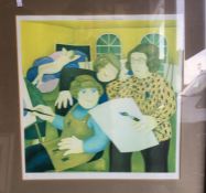 BERYL COOK: (British 1926 - 2008). A framed and glazed print entitled 'The Art Class' . Signed in p