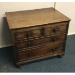 A Victorian mahogany three drawer chest. Est. £60