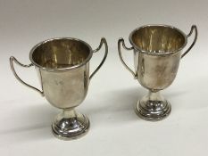 A pair of silver trophy cups. Birmingham. Approx.