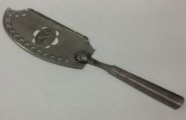An Antique Continental silver fish slice with pier