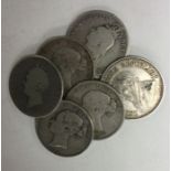 A quantity of pre-1947 silver coinage. Approx. 84