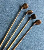 A wooden handled HICKORY golf driver by J Bloxham