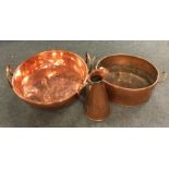 A two handled copper jardiniere. Est. £20 - £30.