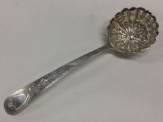 A large 19th Century Dutch silver sifter spoon. Ap
