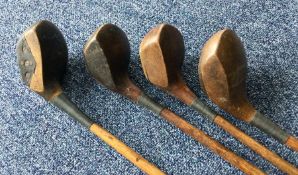 A wooden handled HICKORY golf driver by Danna & Ta