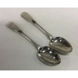 NEWCASTLE: A pair of fiddle pattern silver dessert