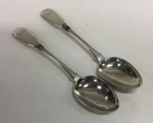 NEWCASTLE: A pair of fiddle pattern silver dessert