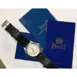 PIAGET: A good gent's 18 carat white gold wristwat