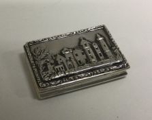 A castle top Victorian silver vinaigrette depictin