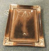 A stylish Chinese silver mounted plaque. Est. £30