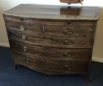 A Victorian mahogany five drawer dressing chest. E