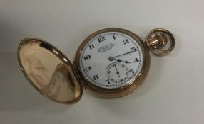 A gents gold plated Hunter pocket watch. Est. £30