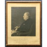 A framed and glazed lithograph print depicting The