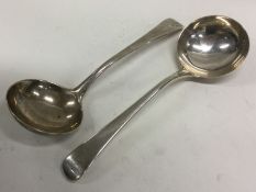 A pair of 18th Century bottom marked silver sauce