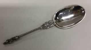 A heavy Victorian style silver Apostle spoon beari
