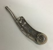 A rare novelty Victorian silver bosun's whistle. B