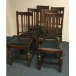 A set of six oak dining chairs. Est. £30 - £40.