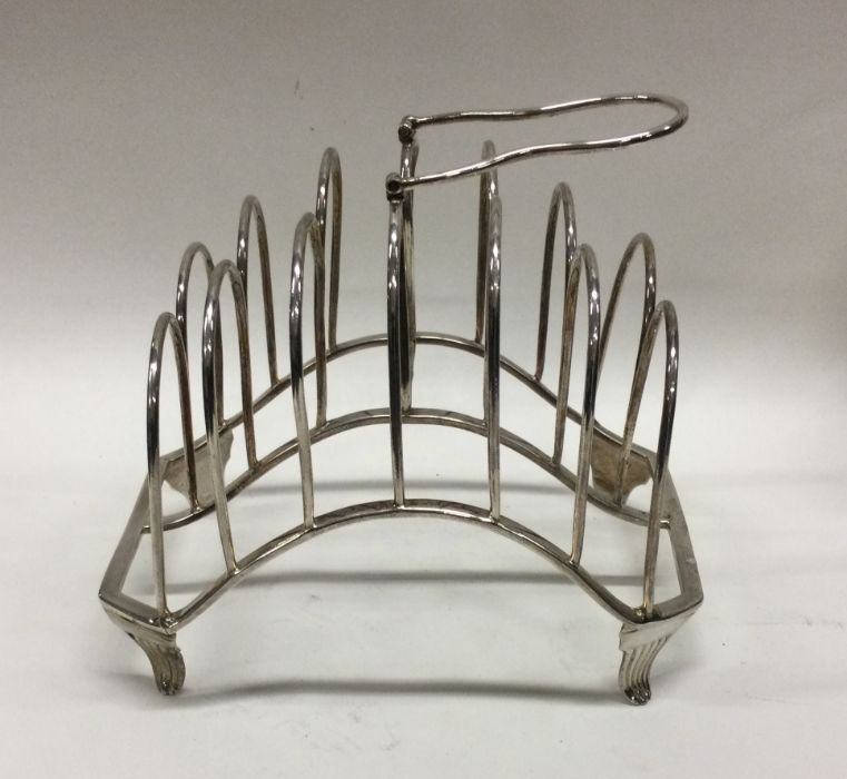 A large George III silver toast rack. London 1803. - Image 2 of 3