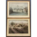 A pair of framed and glazed Rowland Hilder prints,