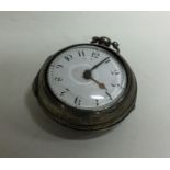 A gent's silver square pillar Verge pocket watch.